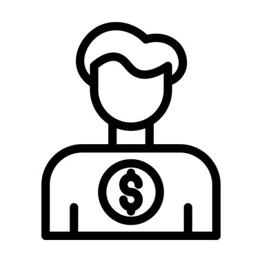 Komisyon Vektörü Kalın Çizgi Kişisel ve Ticari Kullanım Simgesi