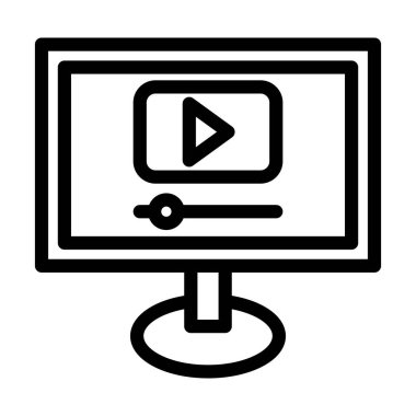 Kişisel ve ticari kullanım için Video Yayını Kalın Çizgi Simgesi
