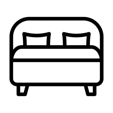 Yatak Vektörü Kalın Çizgi Kişisel ve Ticari Kullanım Simgesi