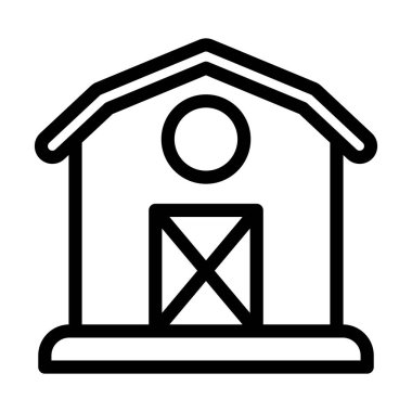 Kişisel ve ticari kullanım için Ahır Vektörü Kalın Çizgi Simgesi