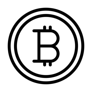 Kişisel ve ticari kullanım için Bitcoin Vektör Kalın Çizgi Simgesi