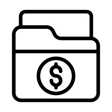 Kişisel ve Ticari Kullanım İçin Portföy Kalın Çizgi Simgesi