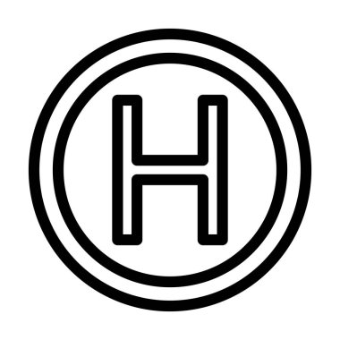 İniş Noktası Vektör Kalın Çizgi Kişisel ve Ticari Kullanım Simgesi