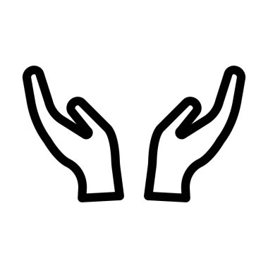 Kişisel ve Ticari Kullanım İçin El Hareketi Vektörü Kalın Çizgi Simgesi