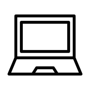 Kişisel ve ticari kullanım için Laptop Vektör Kalın Çizgi Simgesi