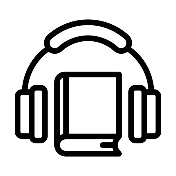 Audio Book Vector Thick Line Icono Para Uso Personal Comercial — Vector de stock
