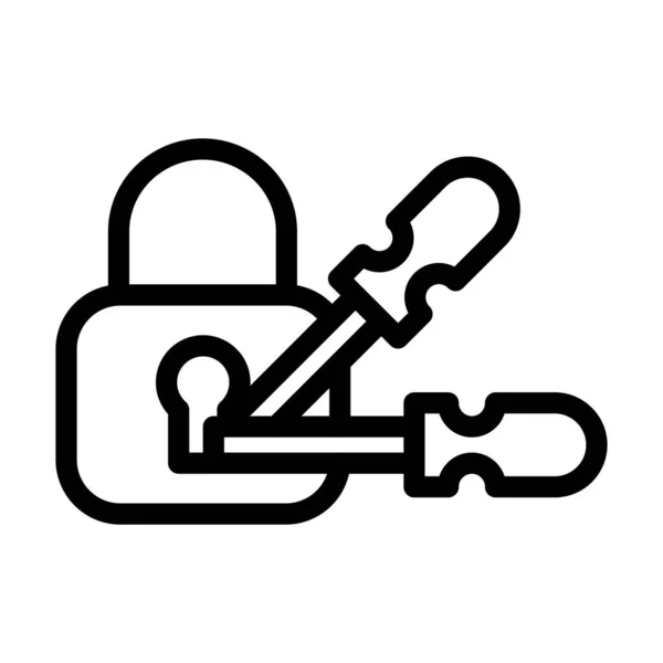 Locksmith Vector Thick Line Icon Personal Commercial Use — Stock Vector