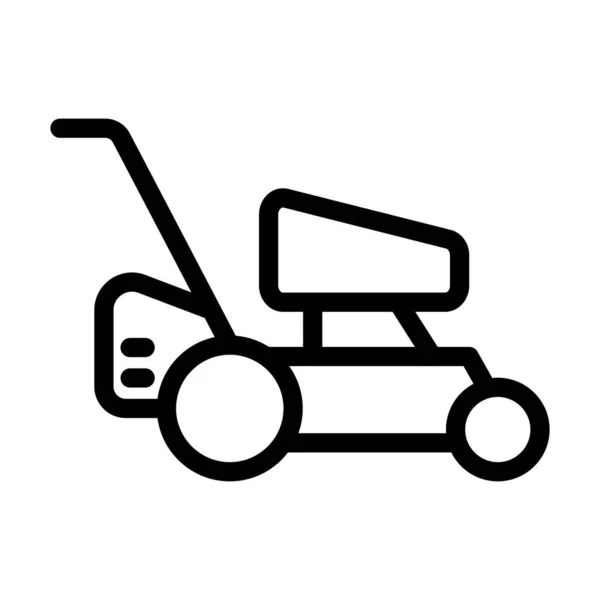 个人和商业用途的草坪割草机向量重线图标 — 图库矢量图片