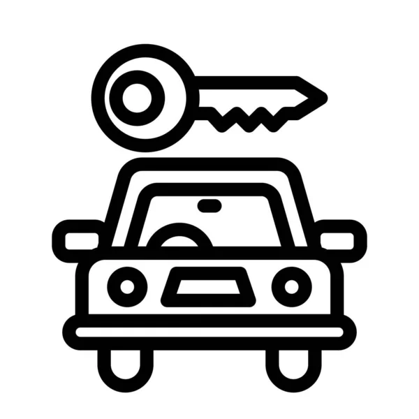 Ενοικίαση Αυτοκινήτων Διάνυσμα Παχιά Γραμμή Εικονίδιο Για Προσωπική Και Εμπορική — Διανυσματικό Αρχείο