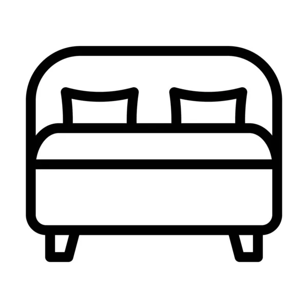 Bed Vector Thick Line Icon Für Den Persönlichen Und Kommerziellen — Stockvektor