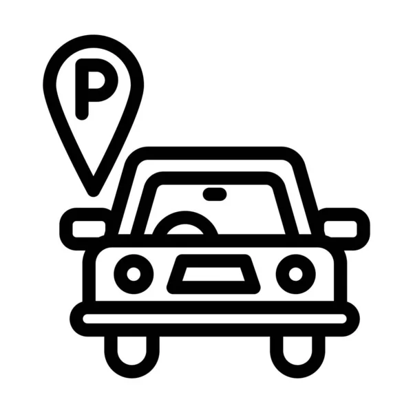 Parkering Vektor Tjock Linje Ikonen För Personligt Och Kommersiellt Bruk — Stock vektor