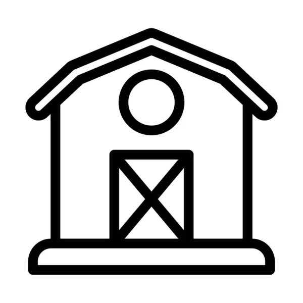Scheune Vector Thick Line Icon Für Den Persönlichen Und Kommerziellen — Stockvektor