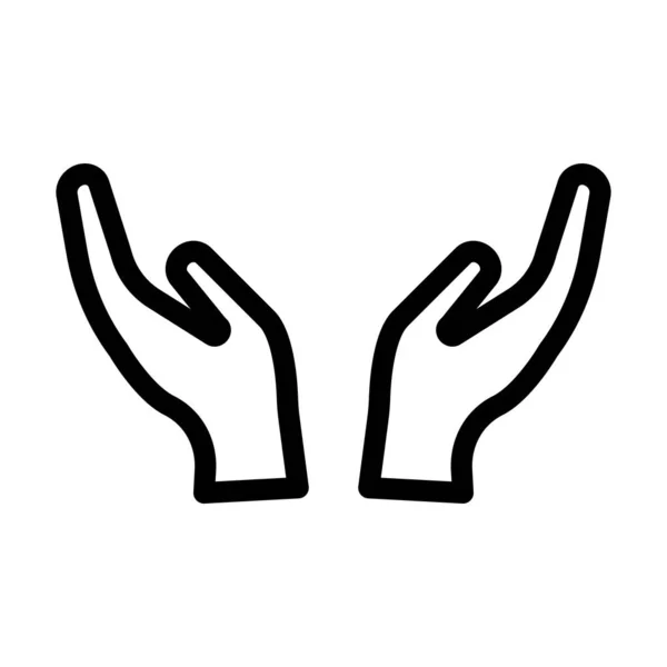 Hand Gesture Vector Thick Line Icon Pentru Personal Comercial — Vector de stoc
