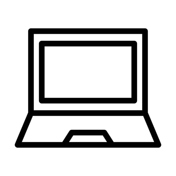 Laptop Vector Dikke Lijn Pictogram Voor Persoonlijk Commercieel Gebruik — Stockvector