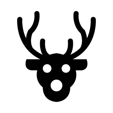Kişisel ve ticari kullanım için Ren Geyiği Vektörü Glyph Simgesi