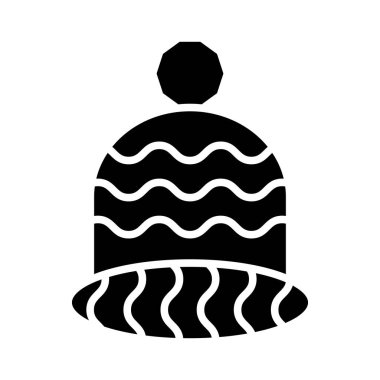 Kişisel ve ticari kullanım için örgü Şapka Vektörü Glyph Simgesi
