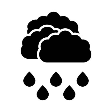 Kişisel ve Ticari Kullanım İçin Yağmurlu Vektör Kabartma Simgesi