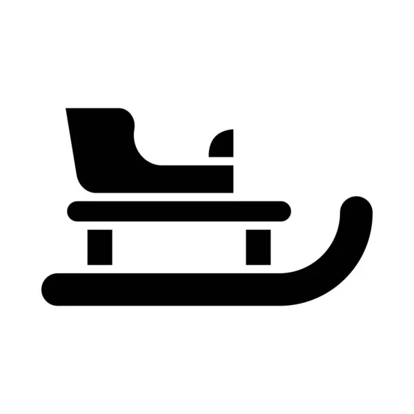 Sled Vector Glyph Icon Für Den Persönlichen Und Kommerziellen Gebrauch — Stockvektor