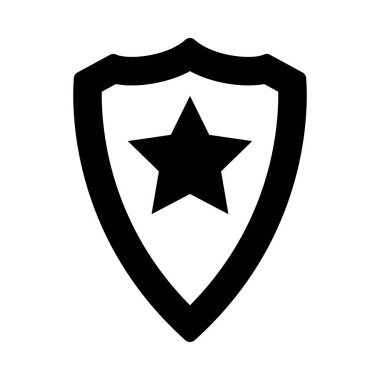 Kişisel ve Ticari Kullanım İçin Polis Rozeti Vektörü Glyph Simgesi