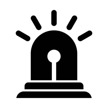 Kişisel ve ticari kullanım için Araba Siren Vektörü Glyph Simgesi