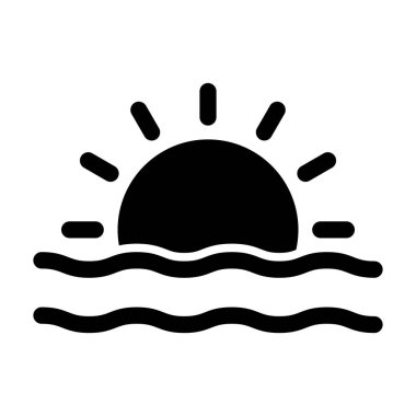 Kişisel ve Ticari Kullanım İçin Günbatımı Vektör Kabartma Simgesi