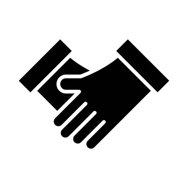 Handshake Vector Glyph Ikona Pro Osobní Komerční Použití — Stockový vektor