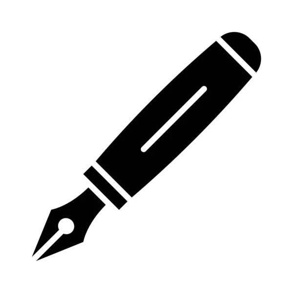 Fountain Pen Vector Glyph Ikon Személyes Kereskedelmi Használatra — Stock Vector