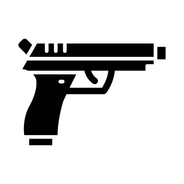 Ikona Wektora Pistoletu Glif Użytku Osobistego Komercyjnego — Wektor stockowy