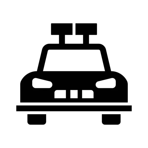 Ikon Mobil Polisi Vektor Glyph Untuk Penggunaan Pribadi Dan Komersial - Stok Vektor