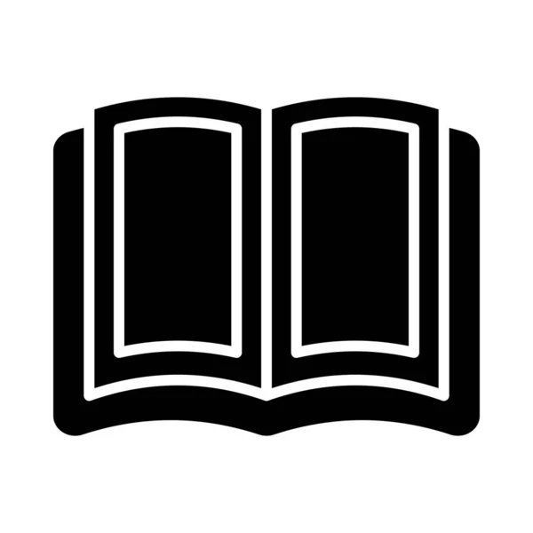 Open Book Vector Glyph Icon Personal Commercial Use — Stock Vector