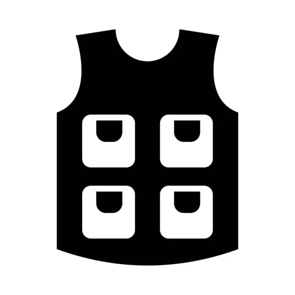 Police Vest Vector Glyph Ikona Pro Osobní Komerční Použití — Stockový vektor
