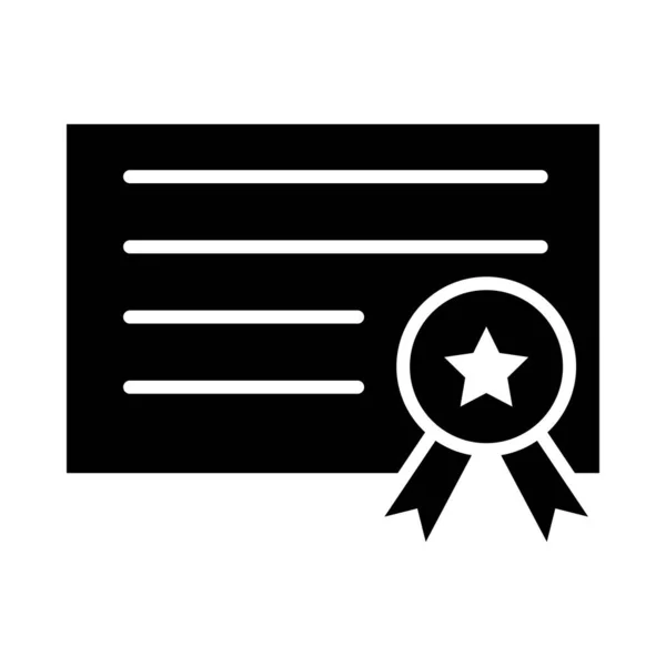 Certificado Vector Glyph Icon Para Uso Pessoal Comercial — Vetor de Stock