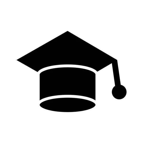 Absolvent Hut Vector Glyph Icon Für Den Persönlichen Und Kommerziellen — Stockvektor