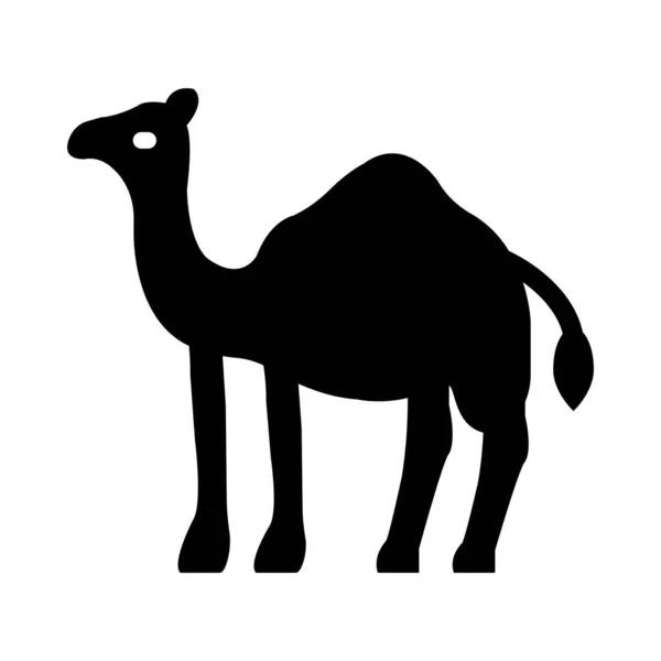 Camel Vector Glyph Icon Voor Persoonlijk Commercieel Gebruik — Stockvector