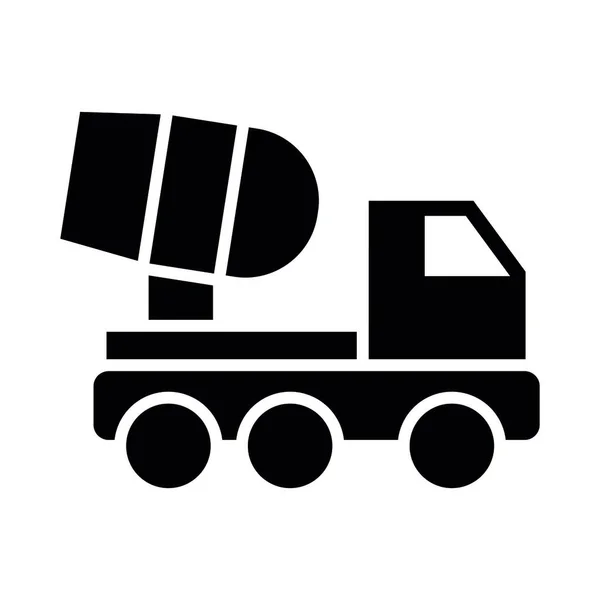 Concrete Mixer Truck Vector Glyph Icon Voor Persoonlijk Commercieel Gebruik — Stockvector