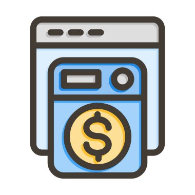 Para Aklama Kalın Çizgisi Kişisel ve Ticari Kullanım İçin Renkler Dolduruldu