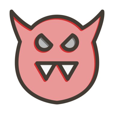 Şeytani Kalın Çizgi Kişisel ve Ticari Kullanım İçin Renklerle Dolu