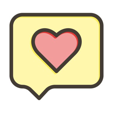 Aşk Mesajı Kalın Çizgisi Kişisel ve Ticari Kullanım İçin Renklerle Dolu