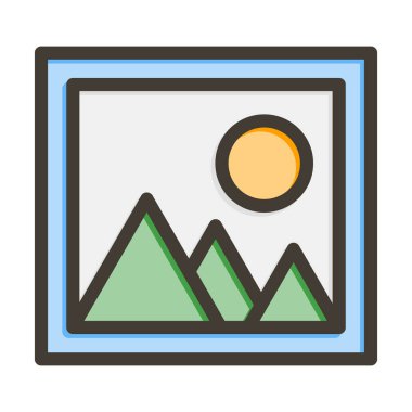 Resim Kalın Çizgisi Kişisel ve Ticari Kullanım İçin Renklerle Dolu