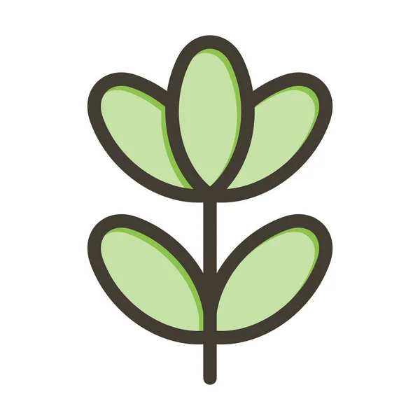 Plant Dikke Lijn Gevulde Kleuren Voor Persoonlijk Commercieel Gebruik — Stockvector
