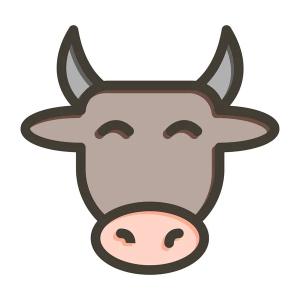 Αγελάδα Παχιά Γραμμή Γεμάτη Χρώματα Για Προσωπική Και Εμπορική Χρήση — Διανυσματικό Αρχείο