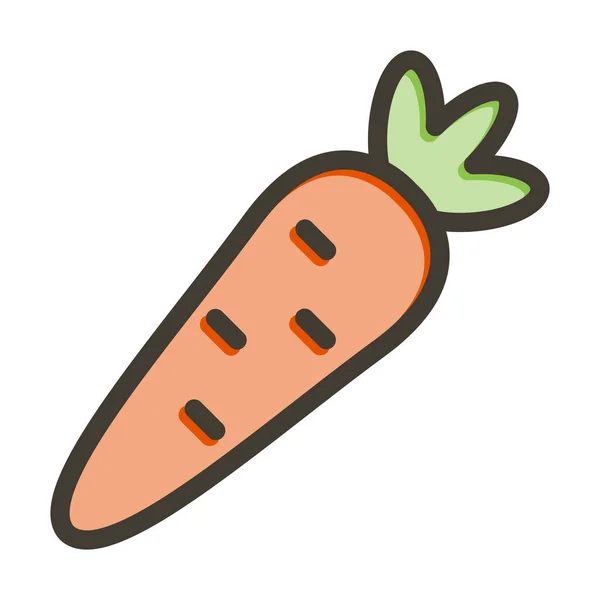 Морковь Толстая Линия Заполненные Цвета Личного Коммерческого Использования — стоковый вектор