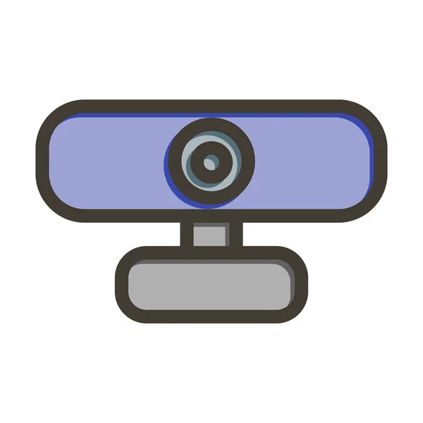 Webcam Thick Line Gefüllte Farben Für Den Persönlichen Und Kommerziellen — Stockvektor