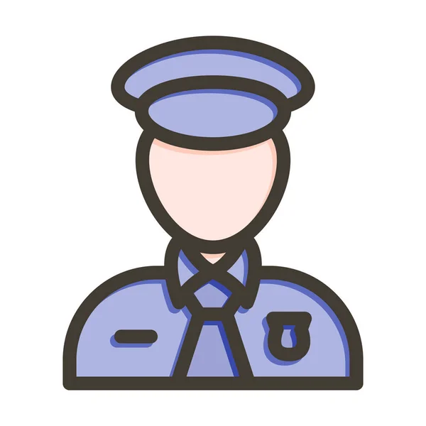 Поліція Товста Лінія Заповнені Кольори Особистого Комерційного Використання — стоковий вектор