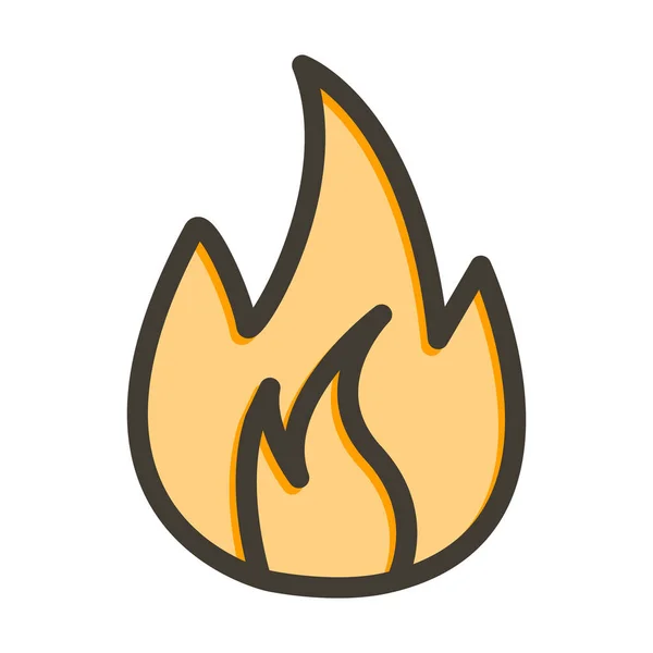 個人的および商業的な使用のための炎の太い線充填色 — ストックベクタ