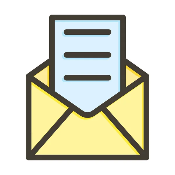 Otevřít Mail Tlustá Čára Plné Barvy Pro Osobní Komerční Použití — Stockový vektor
