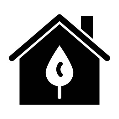 Kişisel ve Ticari Kullanım İçin Eko Ev Vektörü Glyph Simgesi