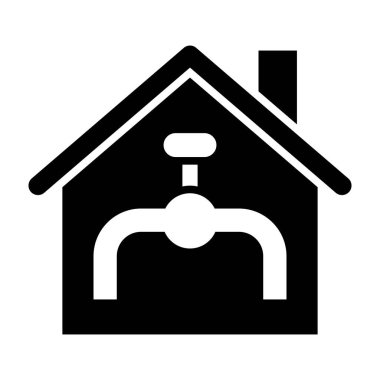 Kişisel ve ticari kullanım için Su Tedarik Vektörü Kabartma Simgesi