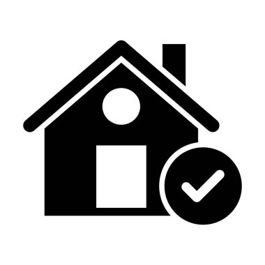 Kişisel ve Ticari Kullanım İçin Ev Seçimi Vektörü Glyph Simgesi