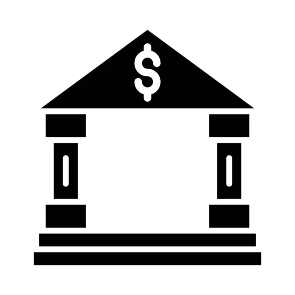 Ícone Glifo Vetor Banco Para Uso Pessoal Comercial — Vetor de Stock